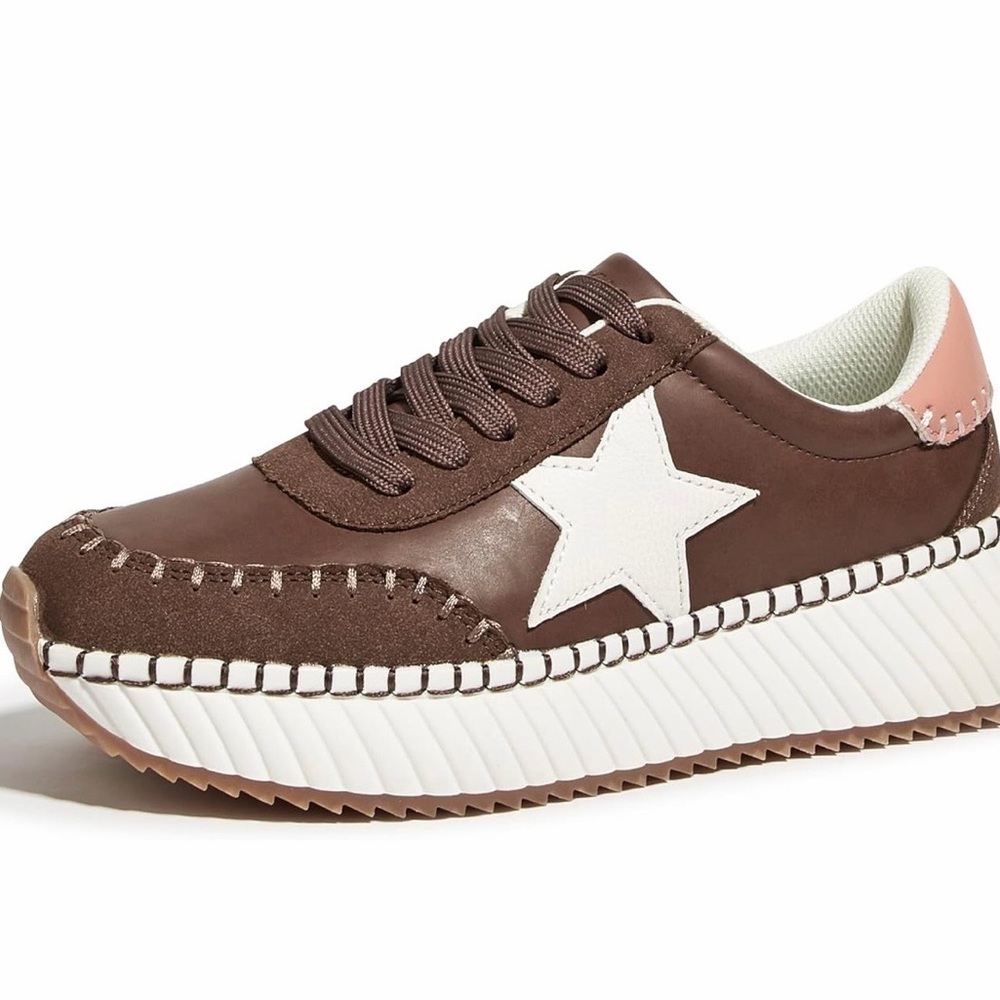Women’s Brown Star Accent Platform Sneaker
